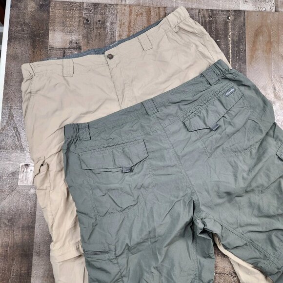 Mens Columbia Omni Shade size 40x26 Nylon Convertible Hiking Pants Shorts Lot - Picture 1 of 16